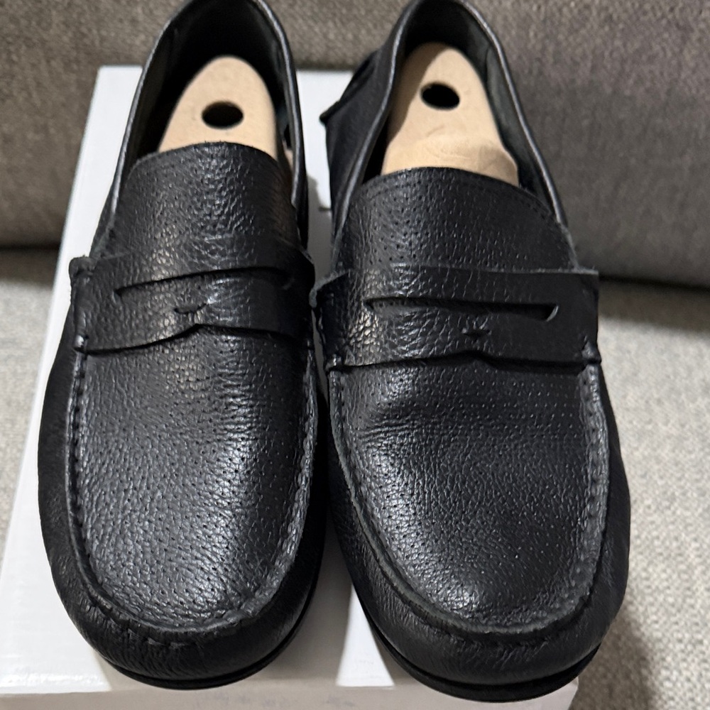 MJNY by Marc Joseph- Black Leather Slip-On Loafers